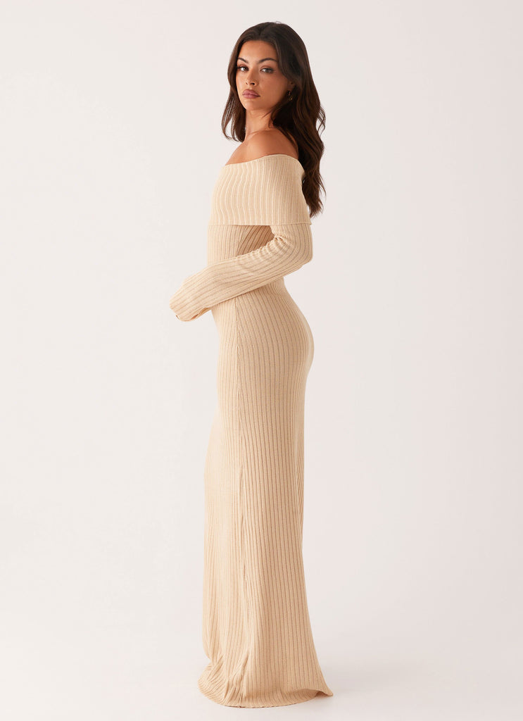 Robe longue en tricot Jacqueline - Beige