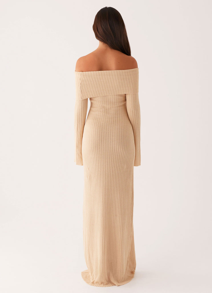 Robe longue en tricot Jacqueline - Beige