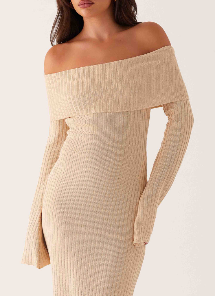 Robe longue en tricot Jacqueline - Beige