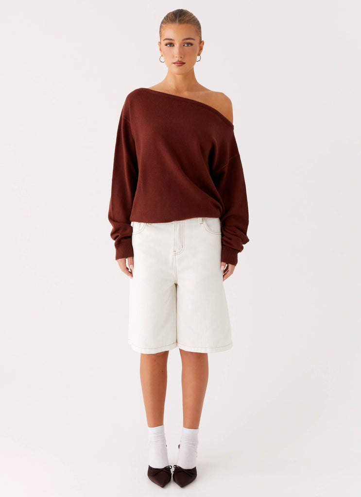 Jaelin Asymmetric Top - Chocolate
