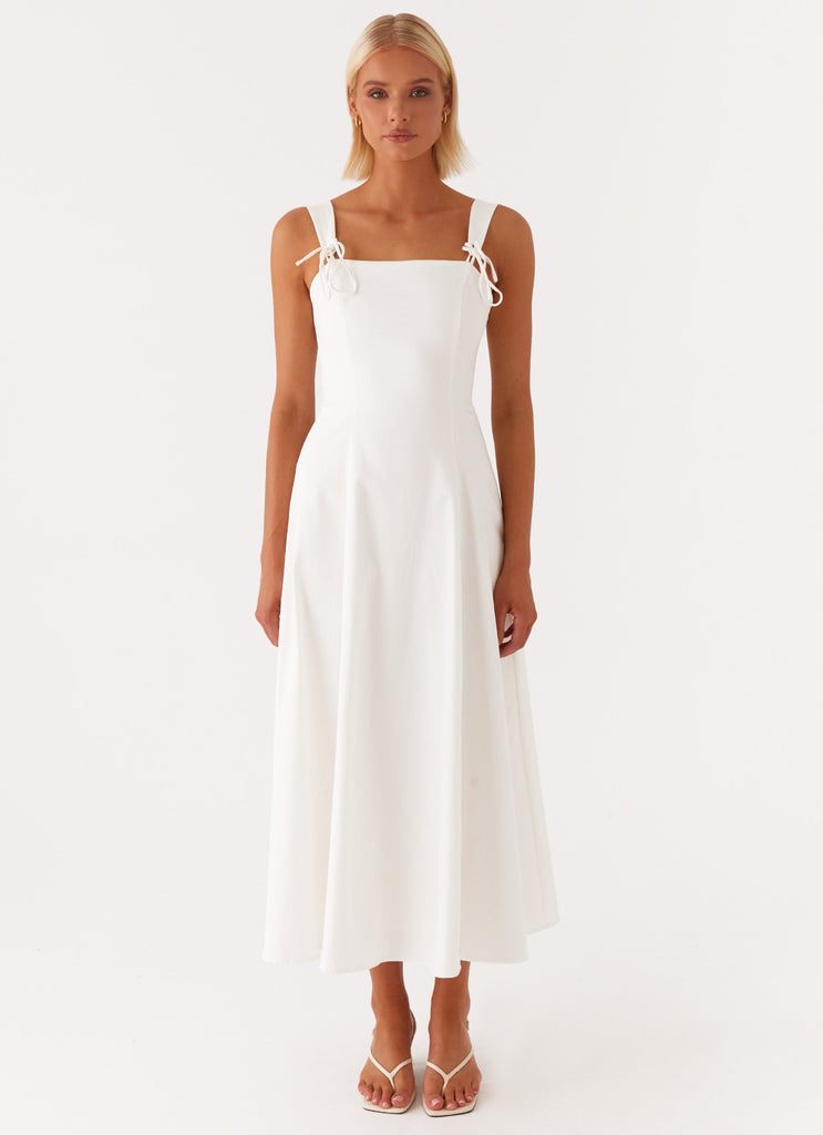 Jamaya Tie Midi Dress - White