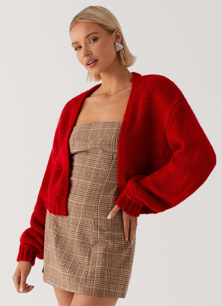 Jasleen Knit Cardigan - Red – Peppermayo Canada