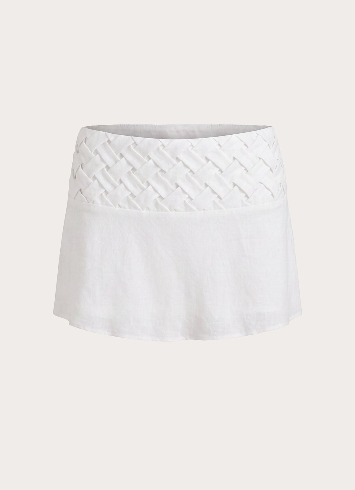 Jenna Crinkle Mini Skirt - White