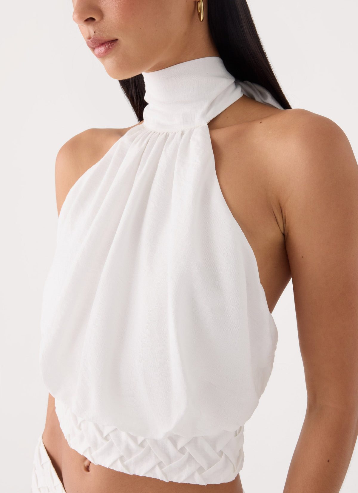 Jenna Crinkle Top - White