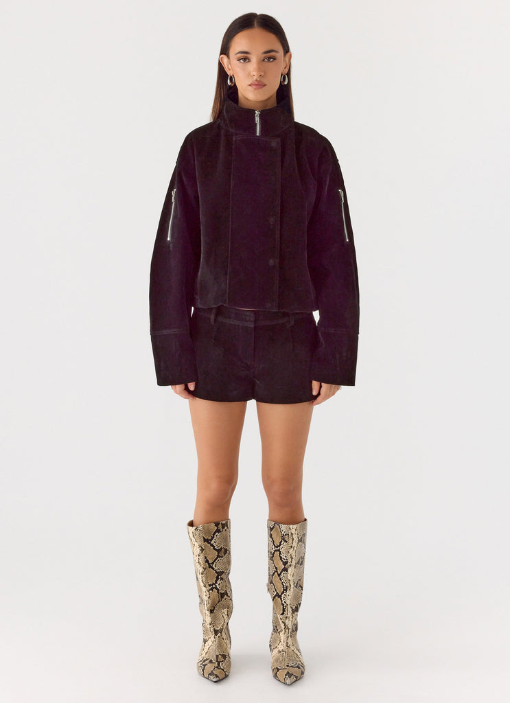 Jeremy Faux Suede Shorts - Black