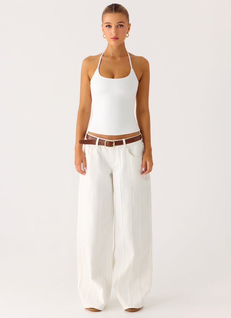 Johnny Low Rise Wide Leg Jeans - White