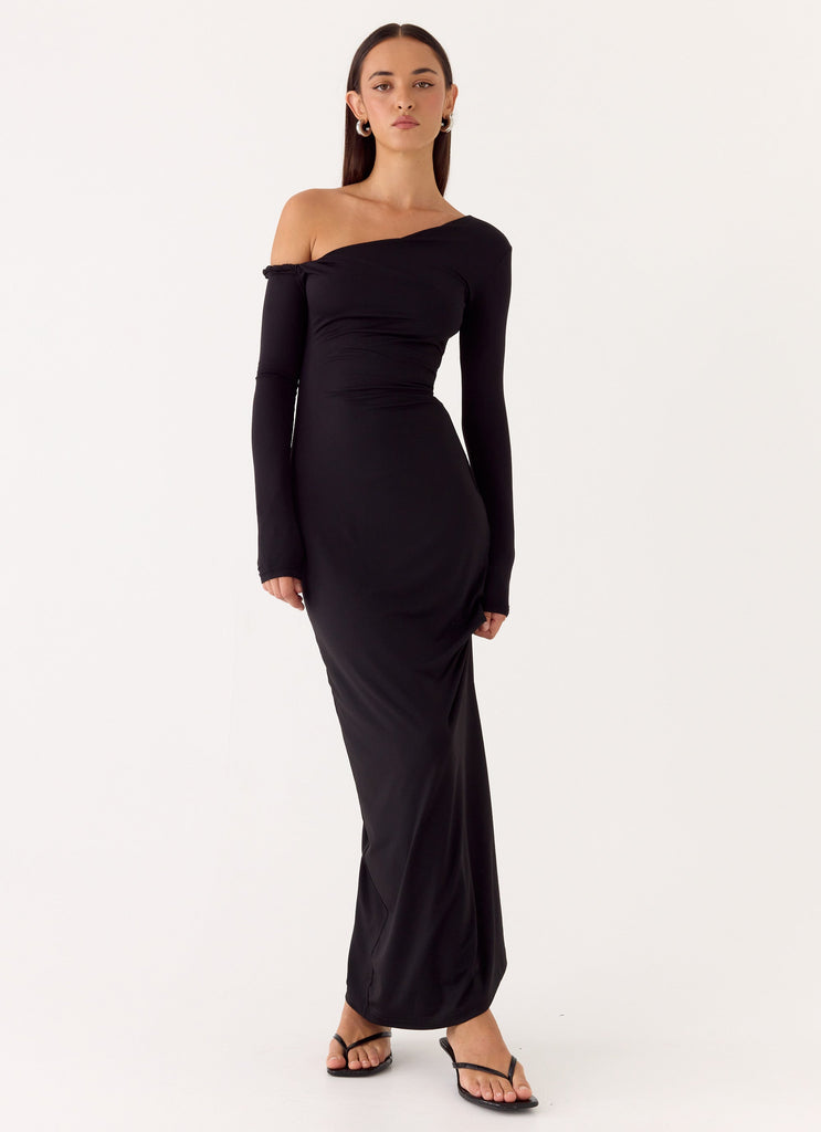 Jordana Twist Maxi Dress - Black