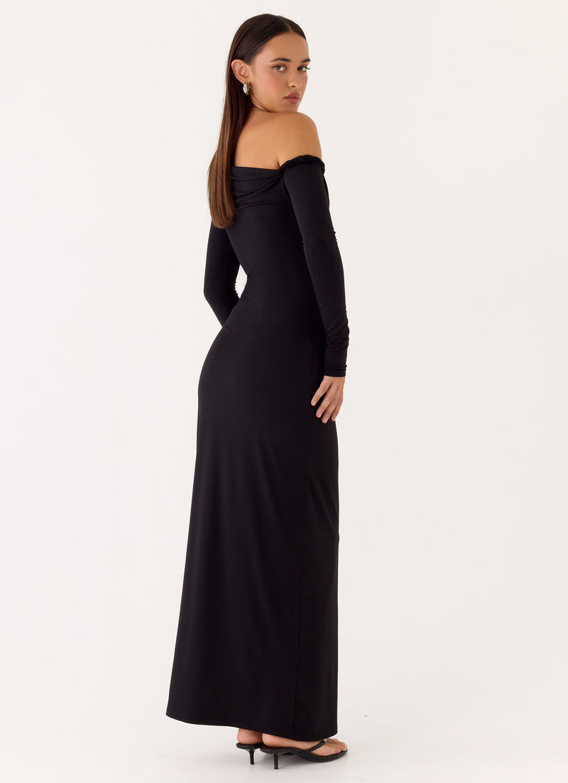 Jordana Twist Maxi Dress - Black