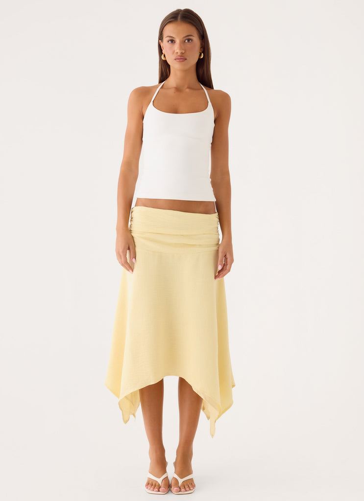 Jude Midi Skirt - Yellow Cream