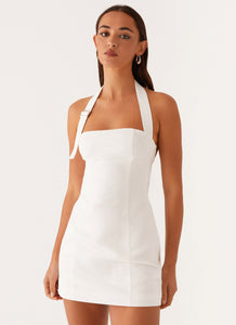 Julianna Linen Mini Dress - White