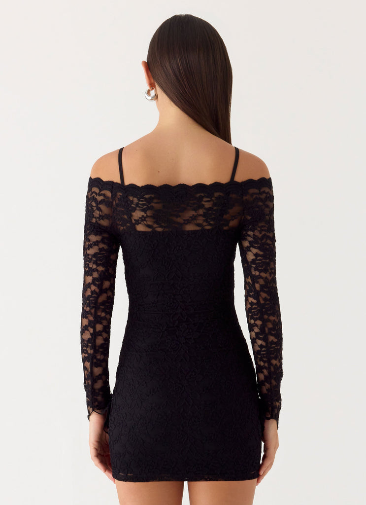 Just This Once Lace Mini Dress - Black