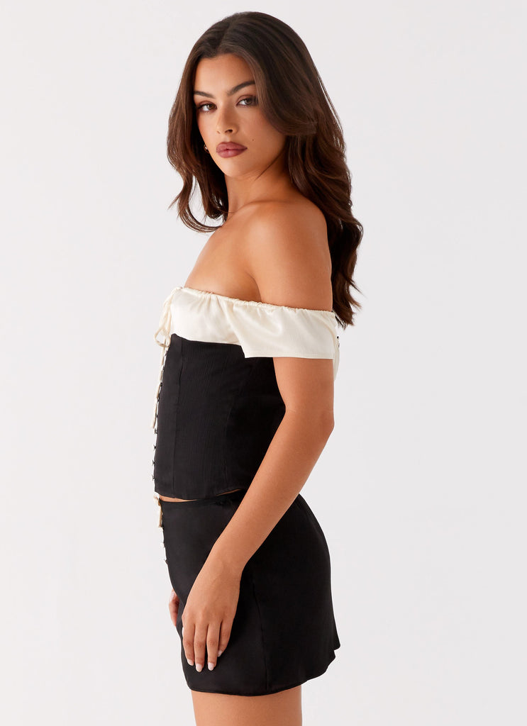 Justice Off Shoulder Top - Black