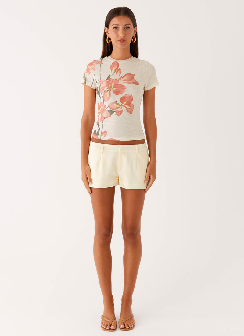Kammy Low Rise Shorts - Butter