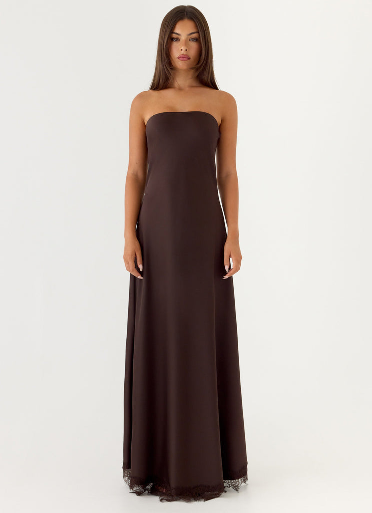 Kayleigh Strapless Maxi Dress - Chocolate Torte