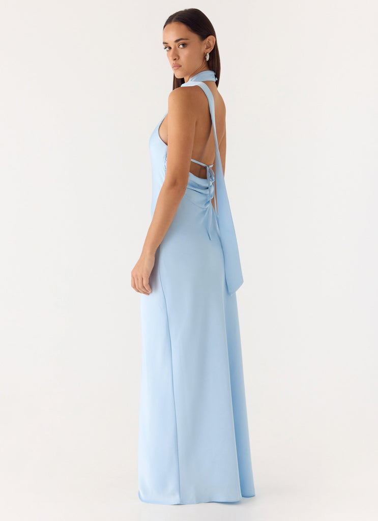 Keena Scarf Maxi Dress - Blue