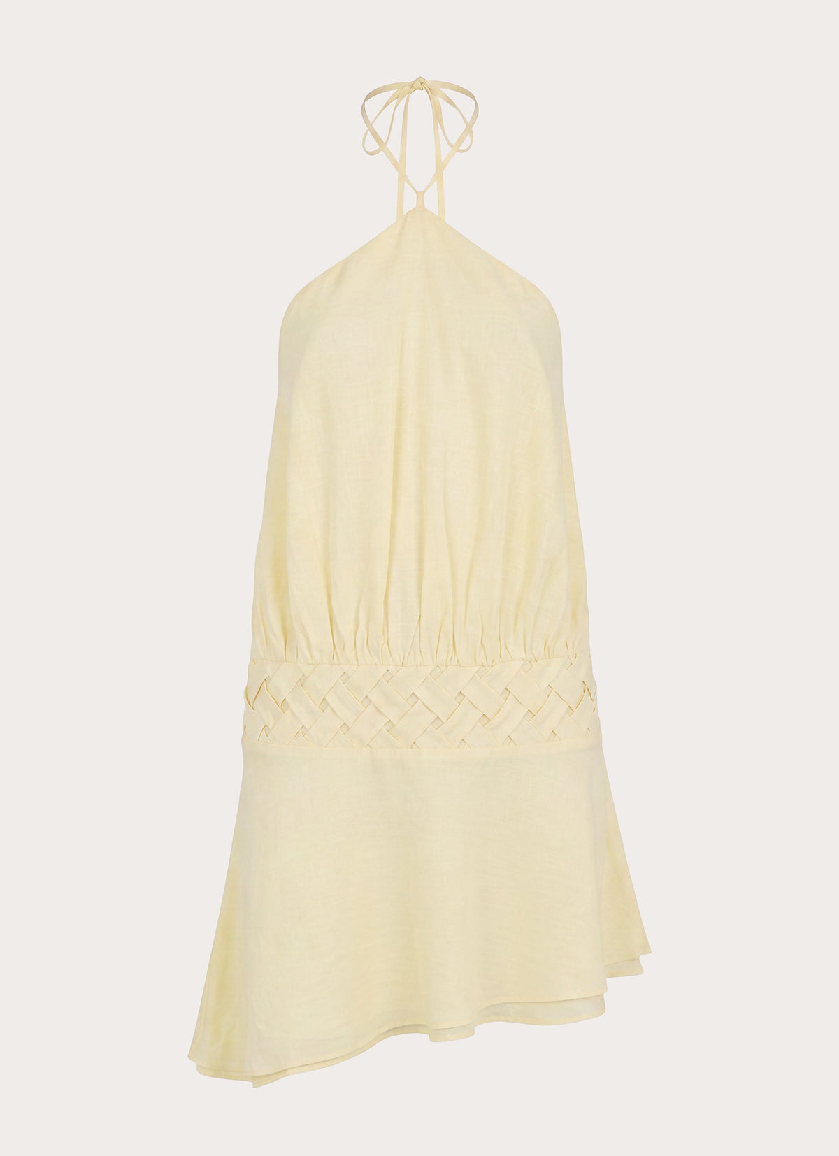 Keep It Secret Crinkle Mini Dress - Baby Yellow