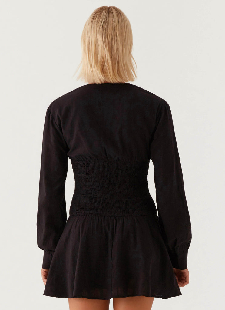 Kenzo Long Sleeve Mini Dress - Black