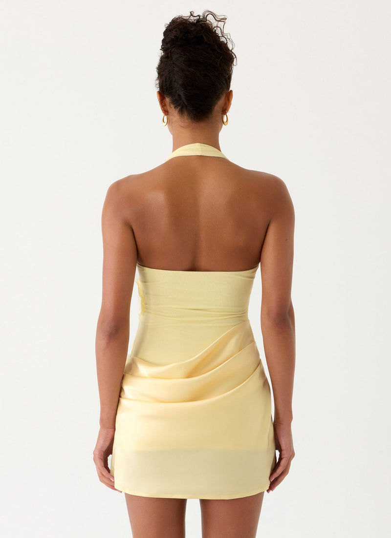Kimana Halter Mini Dress - Yellow