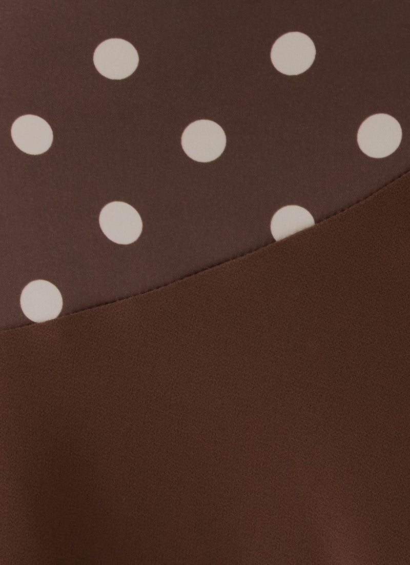 Klose Midi Skirt - Brown Polka Dot