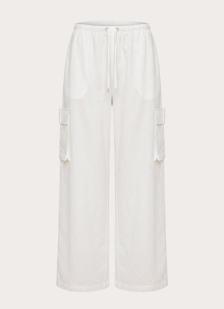 Kynzi Cargo Pants - White