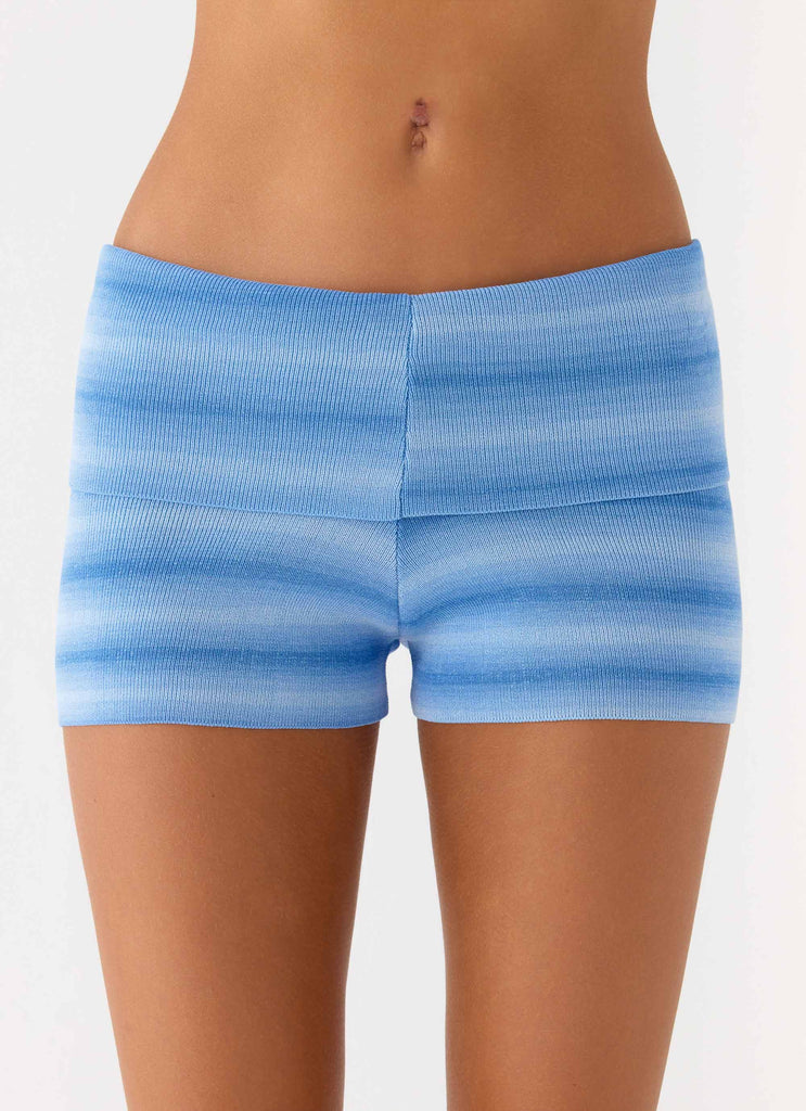 Lay Back Knit Shorts - Cerulean