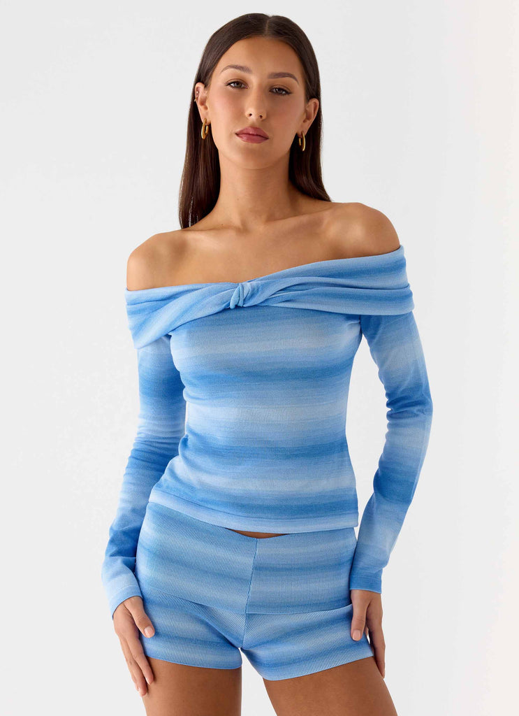 Lay Back Knit Shorts - Cerulean