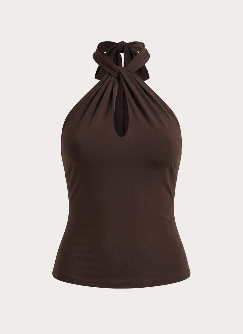 Lennox Halter Top - Chocolate