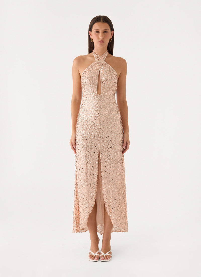 Lights Off Maxi Dress - Nude