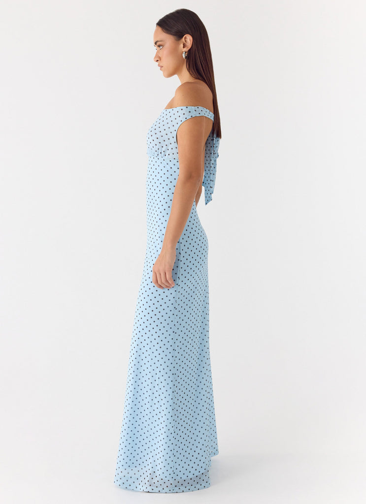 Like Me Now Maxi Dress - Blue Mocha Dot