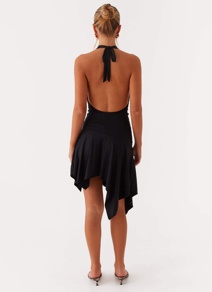 Lilyana Low Back Halter Midi Dress - Black Peppermayo Canada Lilyana Low Back Halter Midi Dress - Black Peppermayo Canada