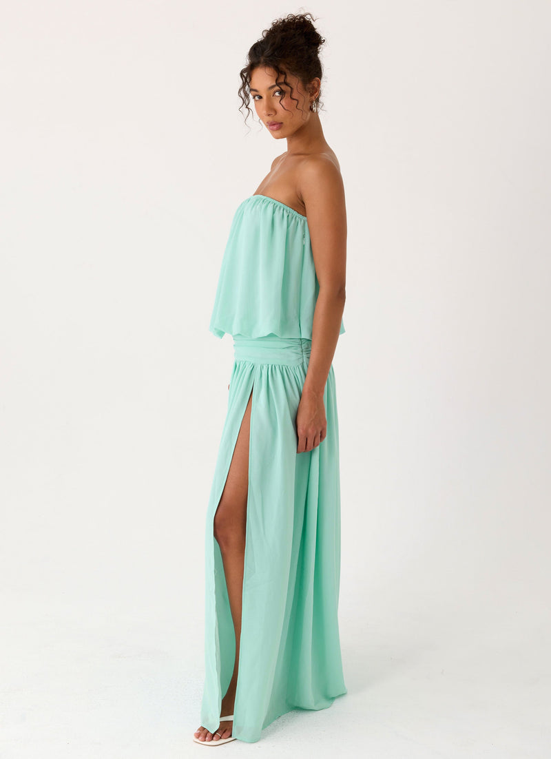 Lioras Strapless Maxi Dress - Aqua