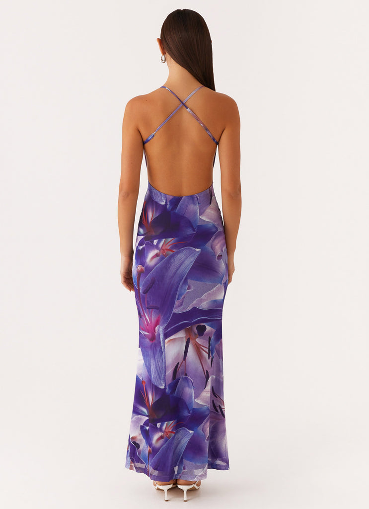 Livia Maxi Dress - Purple White Lilly