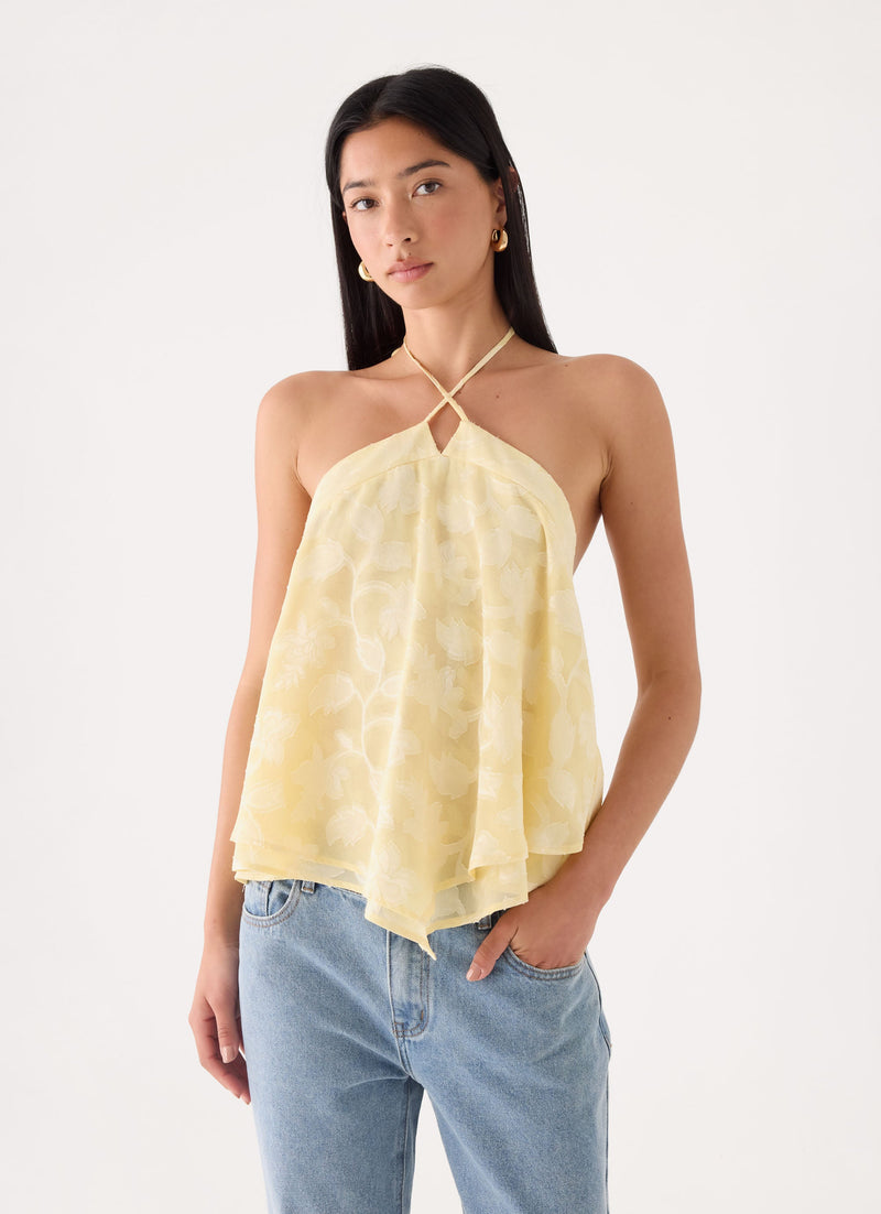 Lizare Halter Top - Yellow