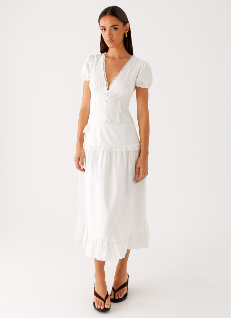 London Midi Dress White 6 Peppermayo