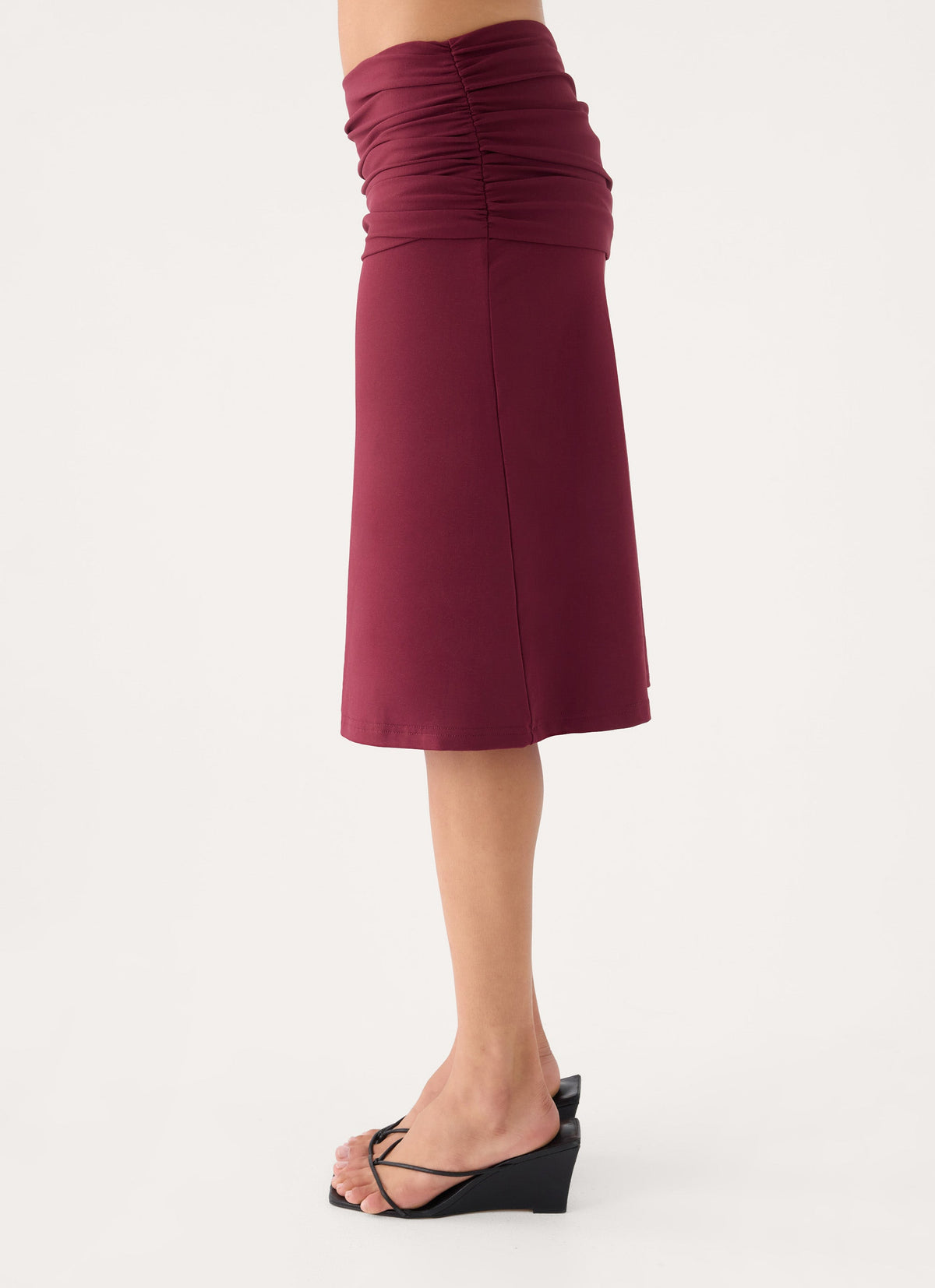 Lorelei Midi Skirt - Maroon
