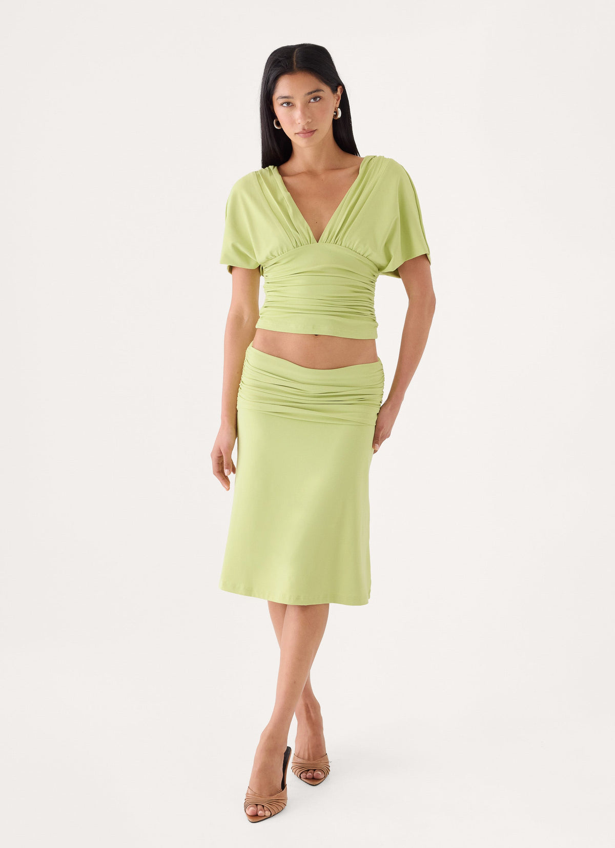 Lorelei Midi Skirt - Soft Lime