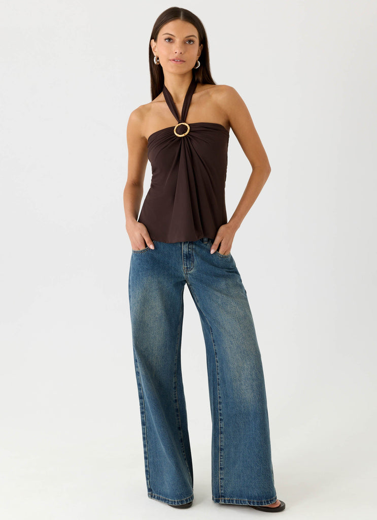 Lorenza Halter Top - Chocolate Torte – Peppermayo Canada
