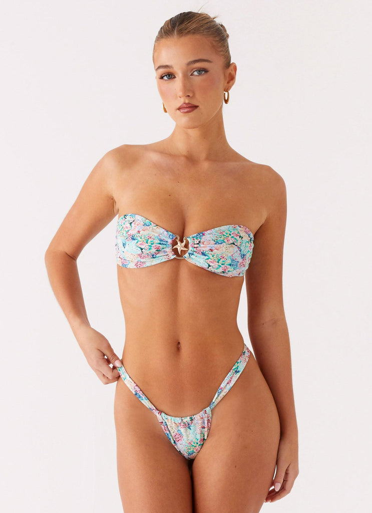 Lory Strapless Bikini Top - Santorini Floral