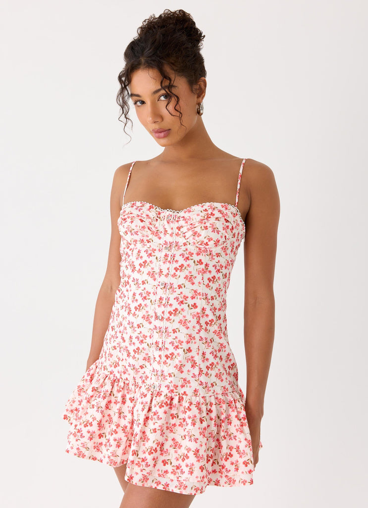 Loulette Mini Dress - Porcelain Rose