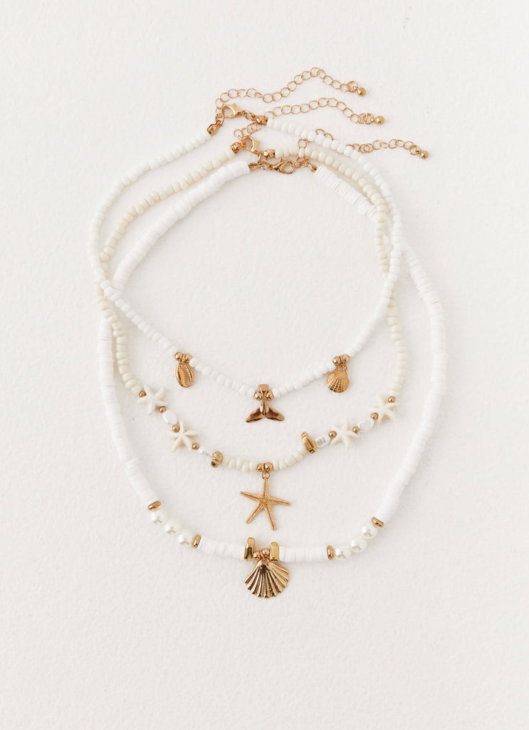 Luca Beaded Necklace - White