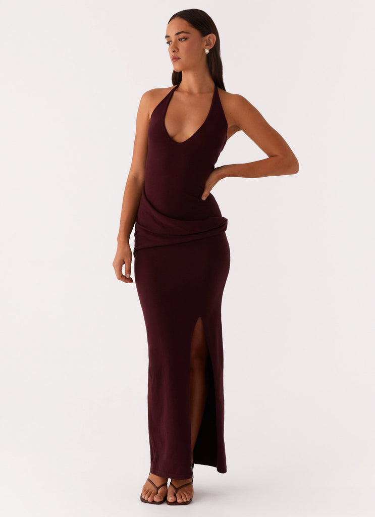 Lucky You Knit Maxi Dress - Mulberry