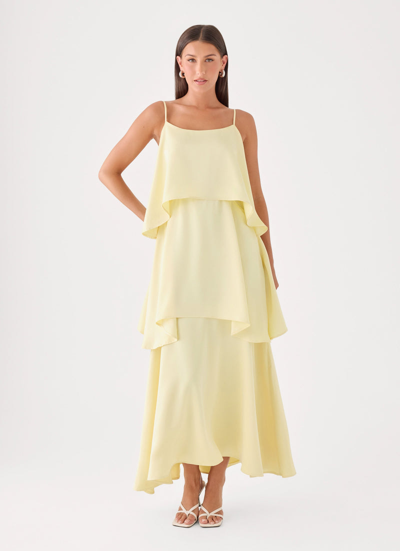 Lucy Tiered Maxi Dress - Yellow