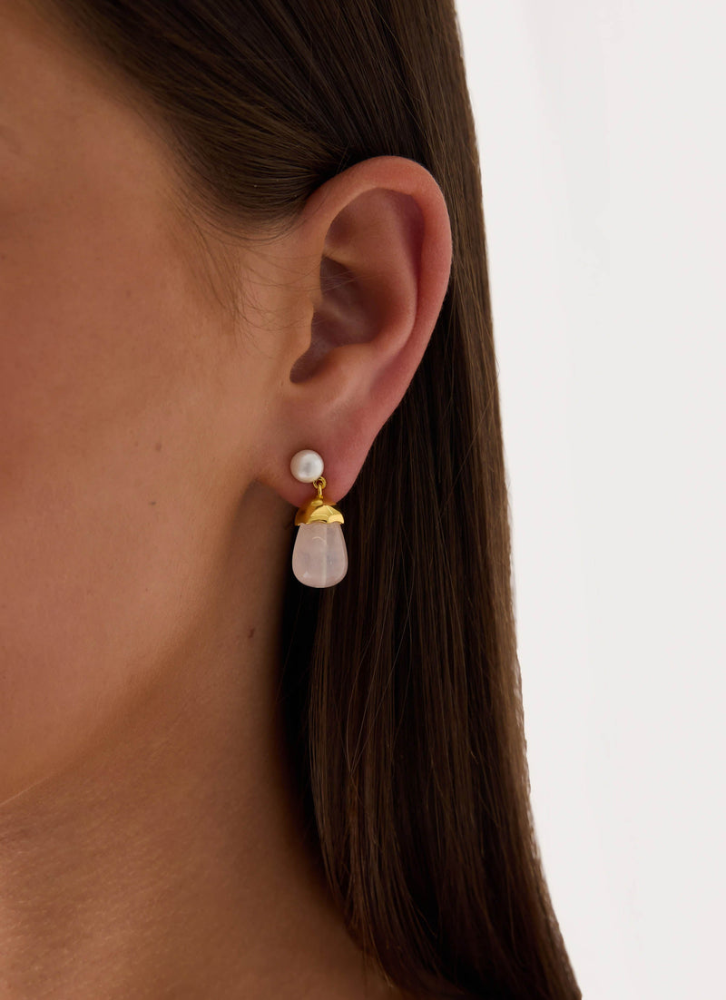 Lush Bliss Earrings - Gold Pearl
