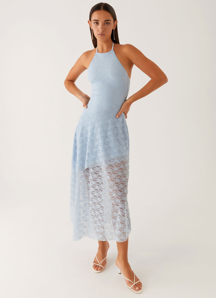 Lyndal Lace Midi Dress - Blue Peppermayo Canada Lyndal Lace Midi Dress - Blue Peppermayo Canada