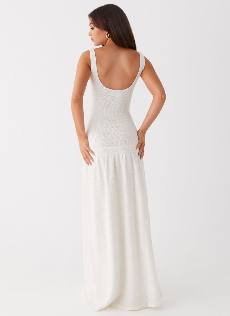 Womens Lyrical Maxi Dress in the colour Ivory in front of a light grey background