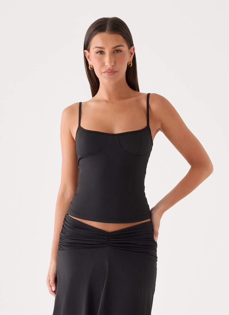 Madelyne Jersey Top - Black