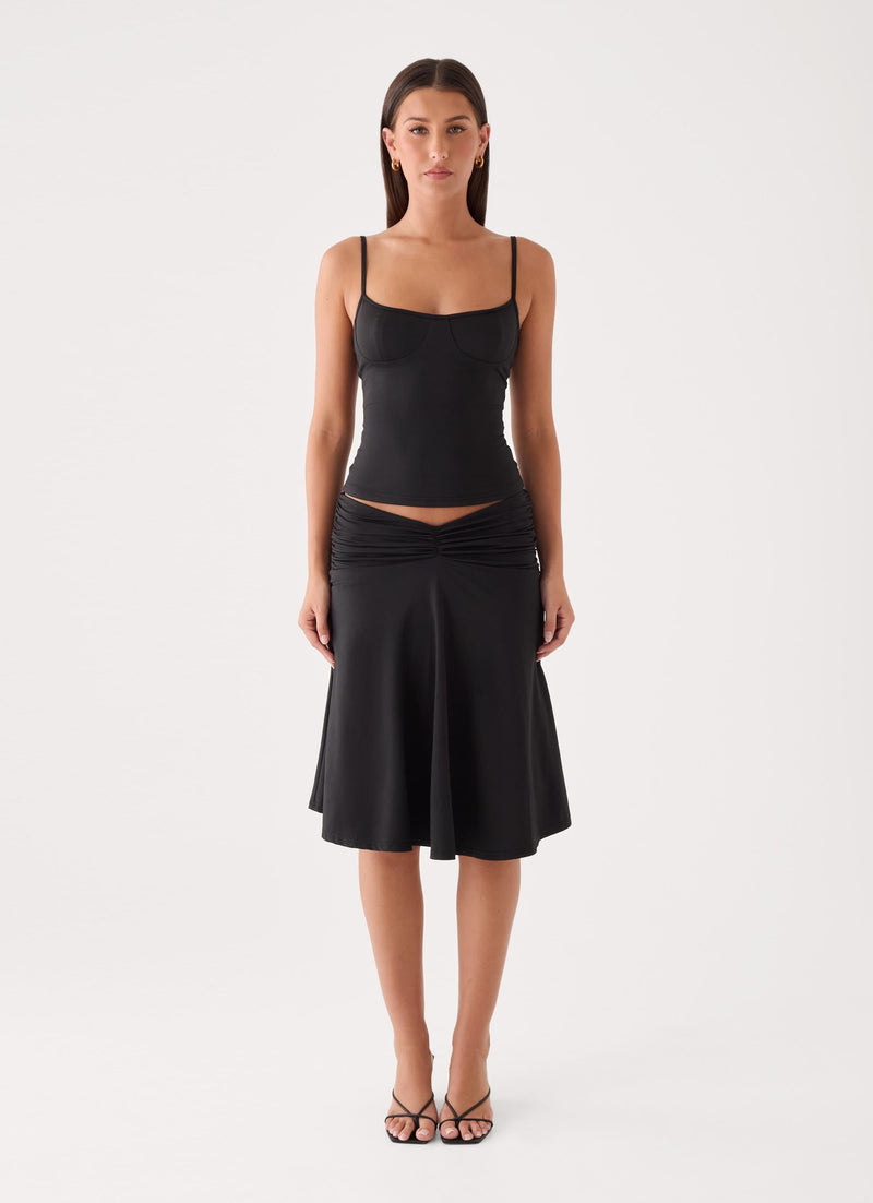 Madelyne Jersey Top - Black