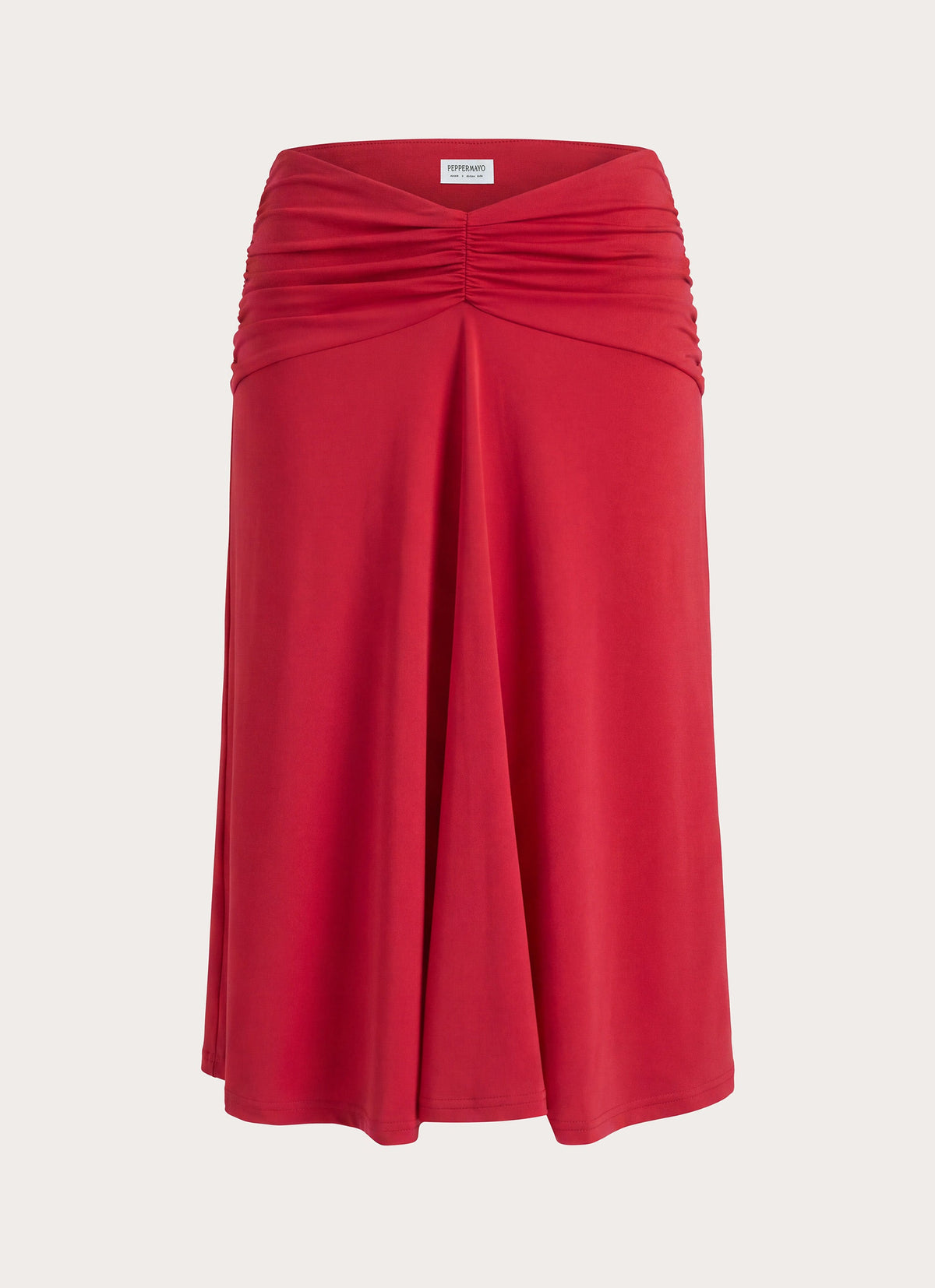 Madelyne Jersey Midi Skirt - Chilli Red