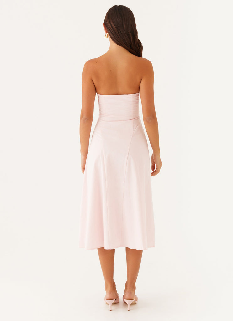 Maika Strapless Midi Dress - Pink