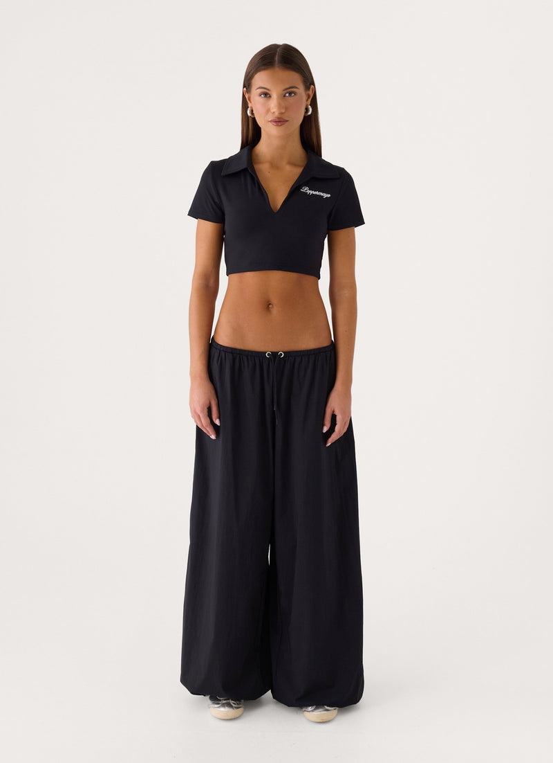 Main Character Parachute Pants - Black